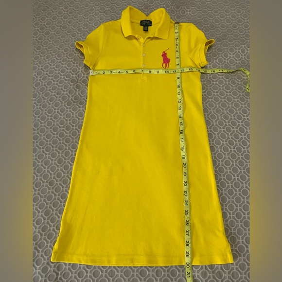 Girl’s Polo Ralph Lauren Shirt Dress Size 8-10 Med University Yellow EUC - Picture 5 of 5